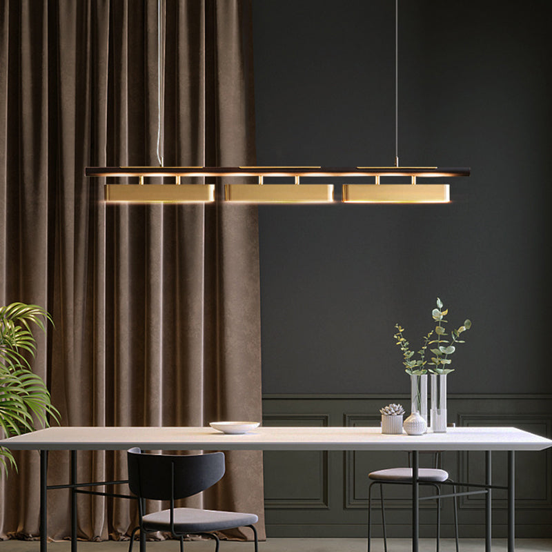 Modern 2/3/4-Light Black Ceiling Light Metal Kitchen Island Lighting for Dining Room
