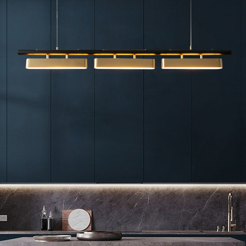 Modern 2/3/4-Light Black Ceiling Light Metal Kitchen Island Lighting for Dining Room