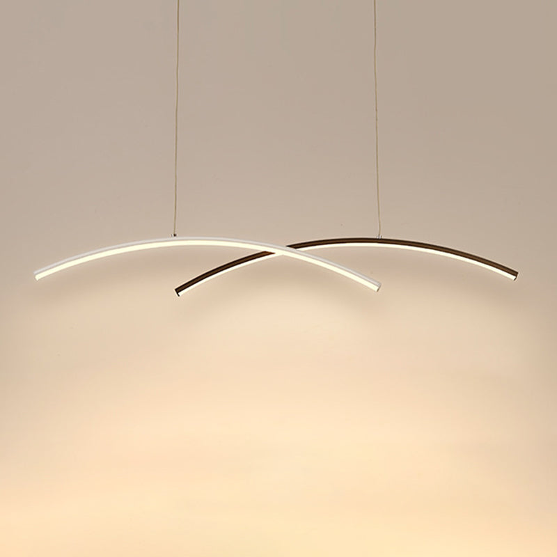 Black and White Ceiling Pendant Fixture Aluminum LED 2 - Light Kitchen Island Light