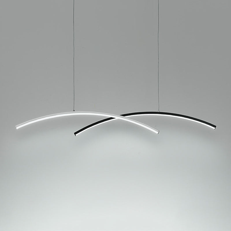 Black and White Ceiling Pendant Fixture Aluminum LED 2 - Light Kitchen Island Light