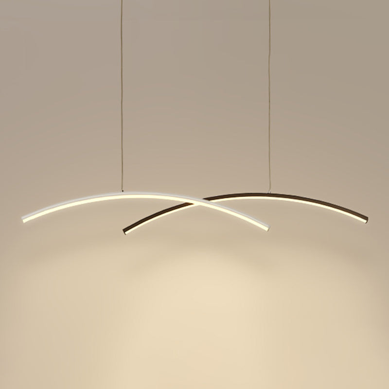 Black and White Ceiling Pendant Fixture Aluminum LED 2 - Light Kitchen Island Light