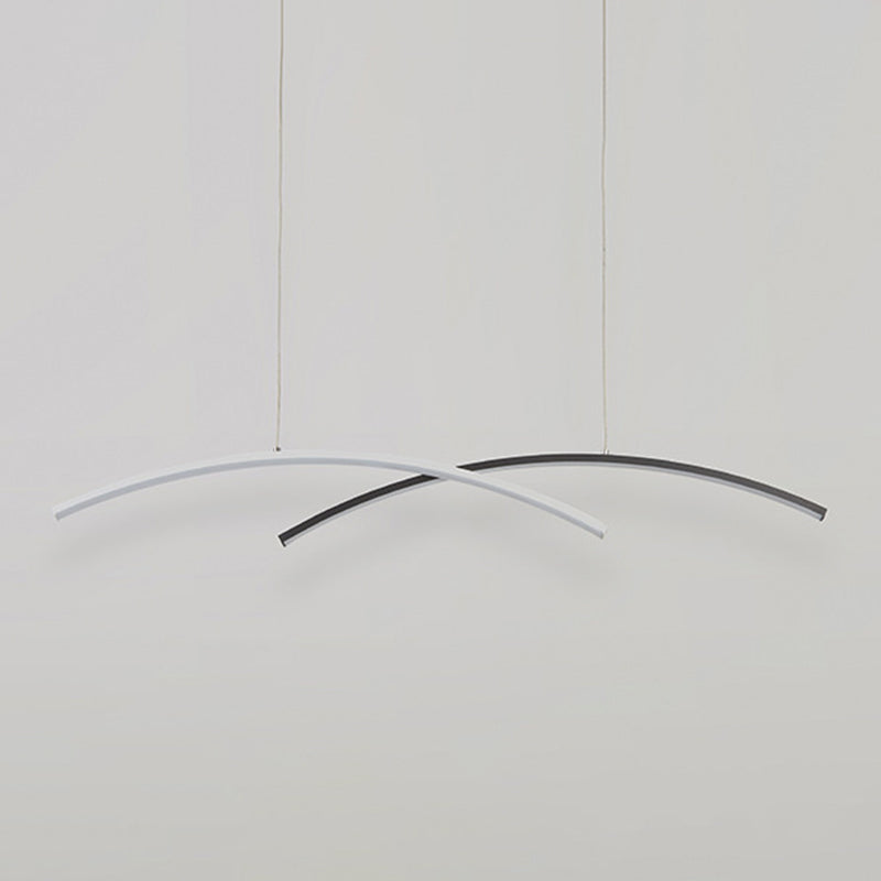 Black and White Ceiling Pendant Fixture Aluminum LED 2 - Light Kitchen Island Light