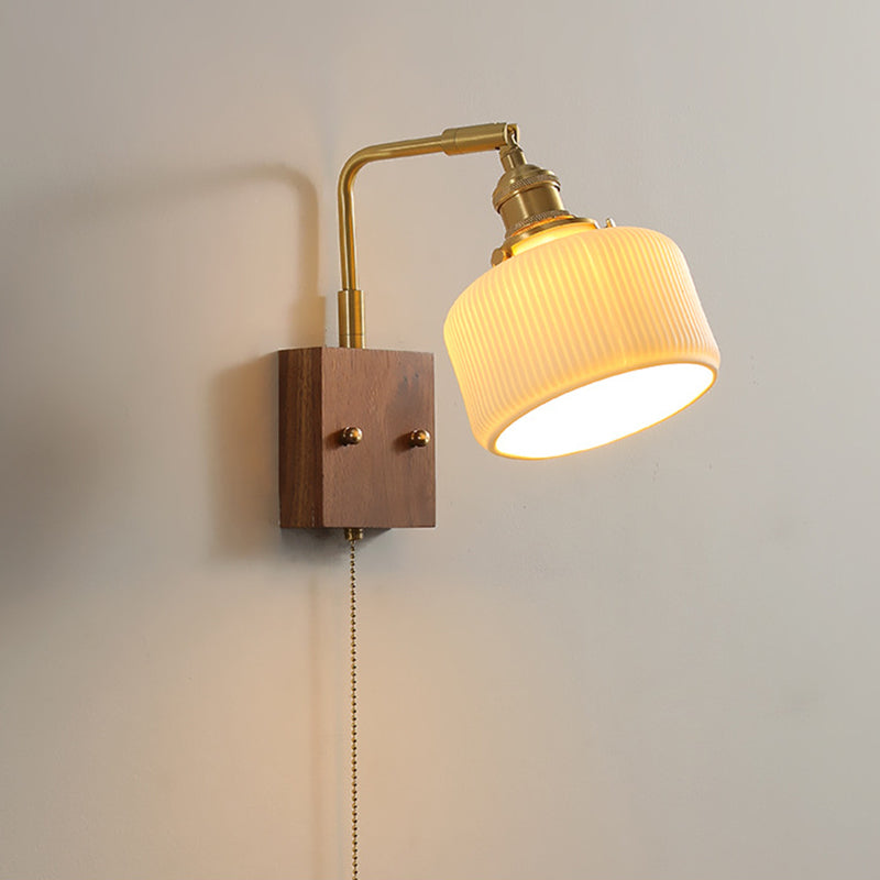 Modern Wood Curving Wall Sconce Geometric Shape Wall Light for Living Room