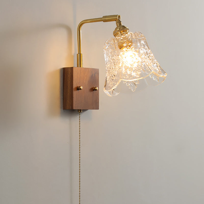 Modern Wood Curving Wall Sconce Geometric Shape Wall Light for Living Room