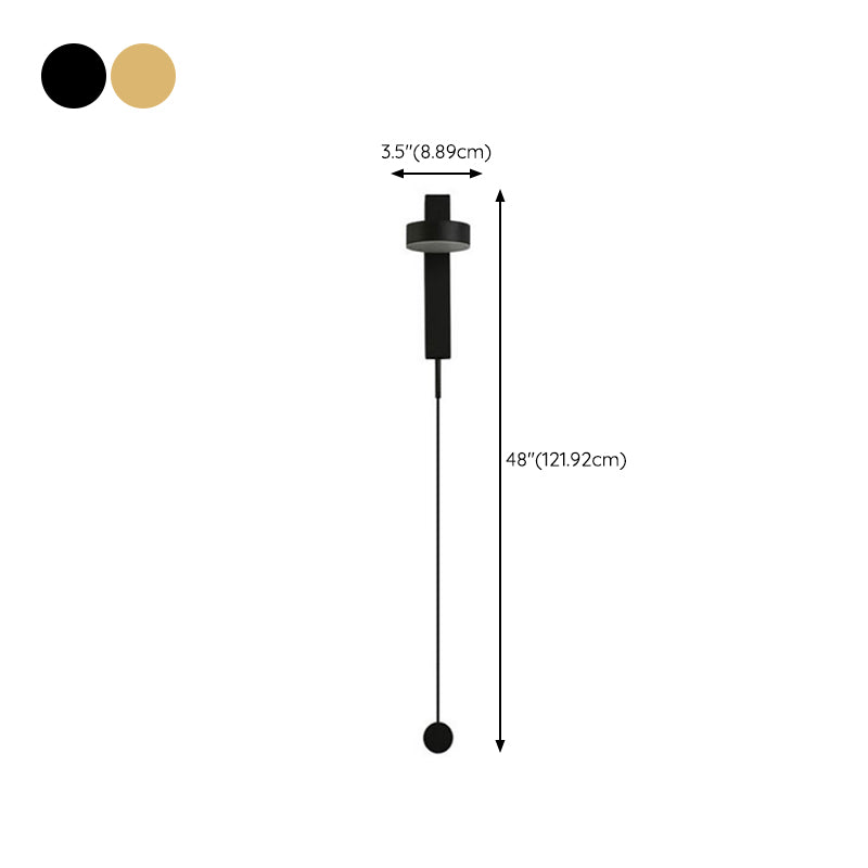 LED Modern Metal Wall Sconce Circle Shape Wall Lamp with Acrylic Shade for Bedroom