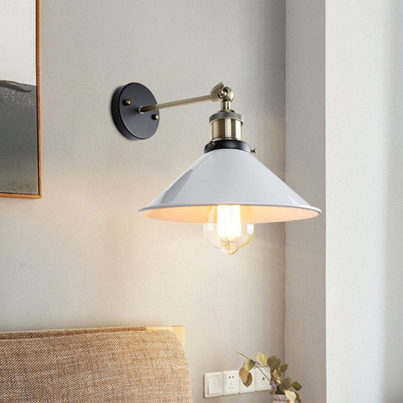 Industrial Wall Sconce Cone Shape Wall Lamp with Metal Shade for Living Room