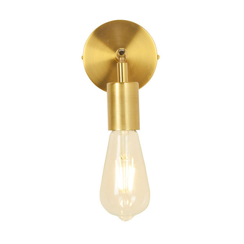 Gold Modern Metal Wall Sconce Cylinder Shape Wall Light for Living Room
