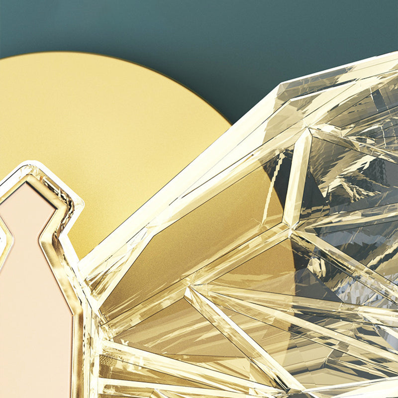 Gold Modern Metal Wall Sconce Butterfly Shape Wall Light with Glass Shade for Living Room