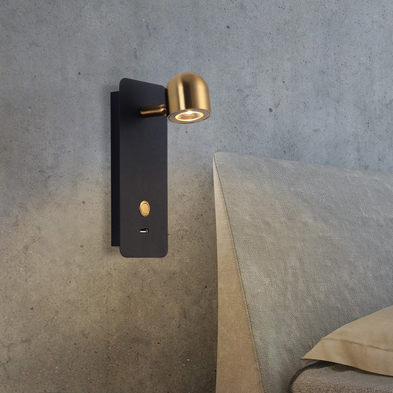 Gold Modern Metal Wall Sconce Rectangle Shape Wall Light with Glass Shade for Living Room