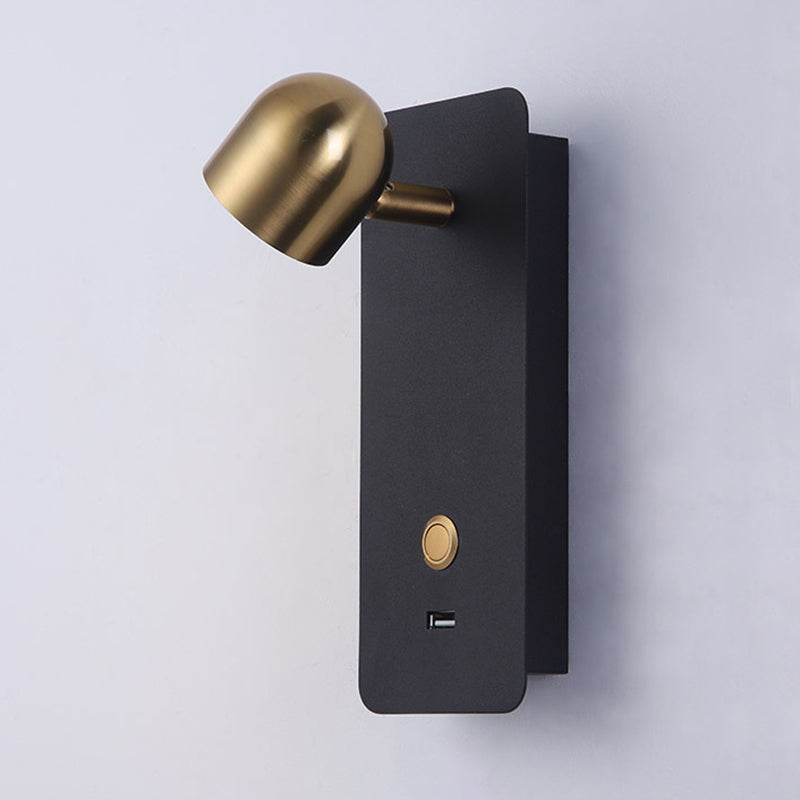 Gold Modern Metal Wall Sconce Rectangle Shape Wall Light with Glass Shade for Living Room