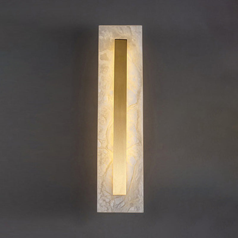 Geometric Post Modern Wall Mount in Gold Brass & Marble Wall Sconce