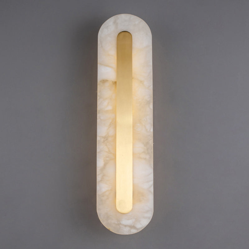 Geometric Post Modern Wall Mount in Gold Brass & Marble Wall Sconce