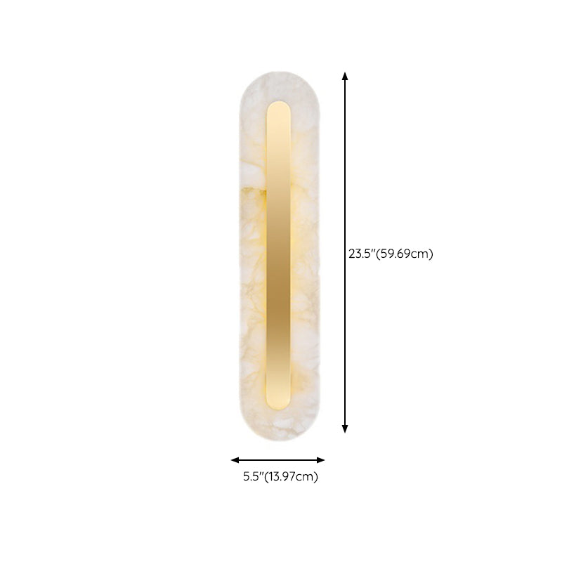 Geometric Post Modern Wall Mount in Gold Brass & Marble Wall Sconce