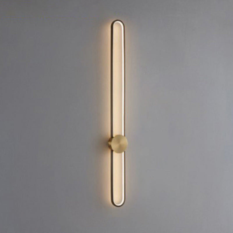 Solid Brass Linear Wall Mounted Light LED 1 - Light Modern Wall Sconce