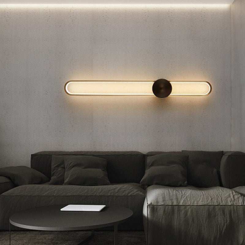 Solid Brass Linear Wall Mounted Light LED 1 - Light Modern Wall Sconce