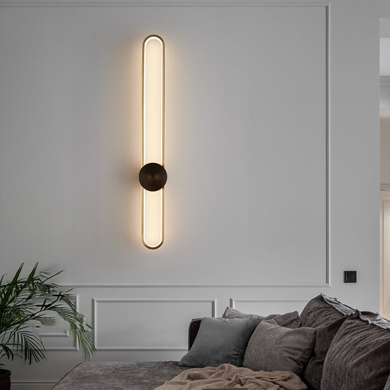 Solid Brass Linear Wall Mounted Light LED 1 - Light Modern Wall Sconce