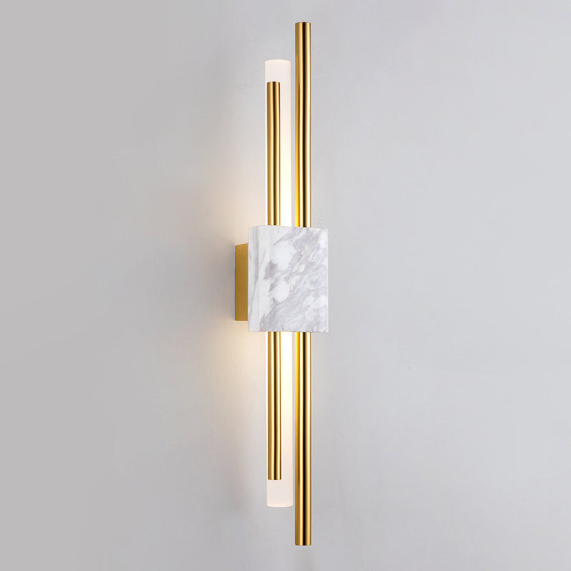 Post Modern Wall Sconce in Gold Marble & Acrylic LED Wall Mounted Fixture