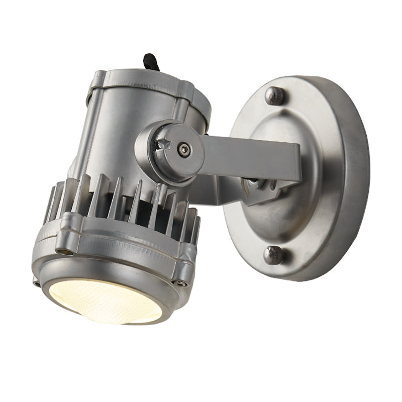 Silver Modern Metal Wall Sconce Cylinder Shape Wall Light with Glass Shade for Living Room