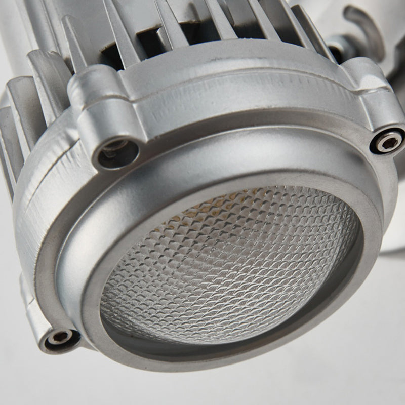 Silver Modern Metal Wall Sconce Cylinder Shape Wall Light with Glass Shade for Living Room