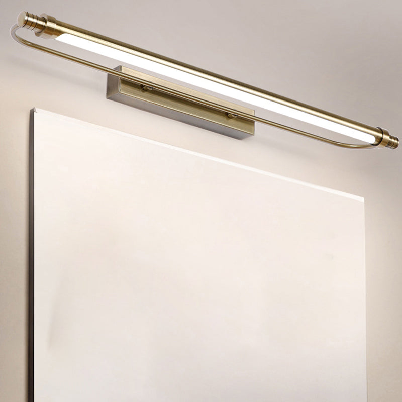 Minimalism Vanity Lighting Metal Wall Light Fixture in Gold for Bathroom