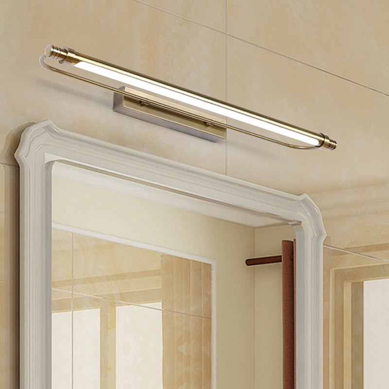 Minimalism Vanity Lighting Metal Wall Light Fixture in Gold for Bathroom