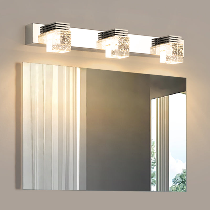 Contemporary Vanity Light Clear Crystal Wall Light Fixture for Bathroom