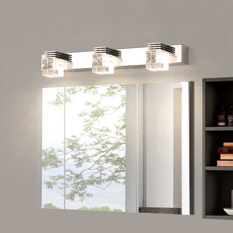 Contemporary Vanity Light Clear Crystal Wall Light Fixture for Bathroom