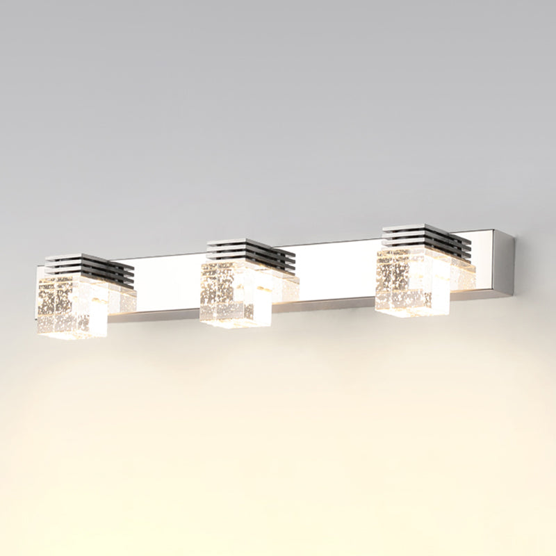 Contemporary Vanity Light Clear Crystal Wall Light Fixture for Bathroom