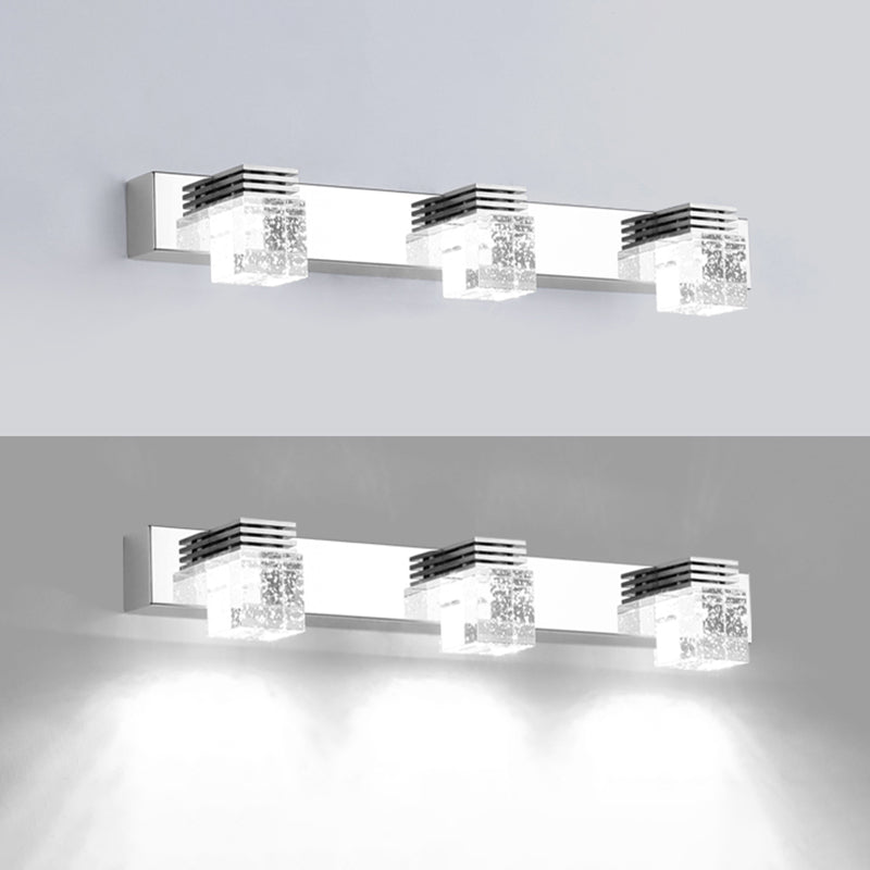 Contemporary Vanity Light Clear Crystal Wall Light Fixture for Bathroom