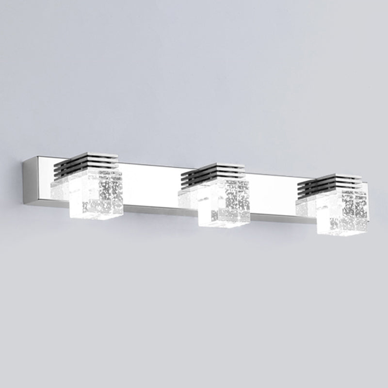 Contemporary Vanity Light Clear Crystal Wall Light Fixture for Bathroom