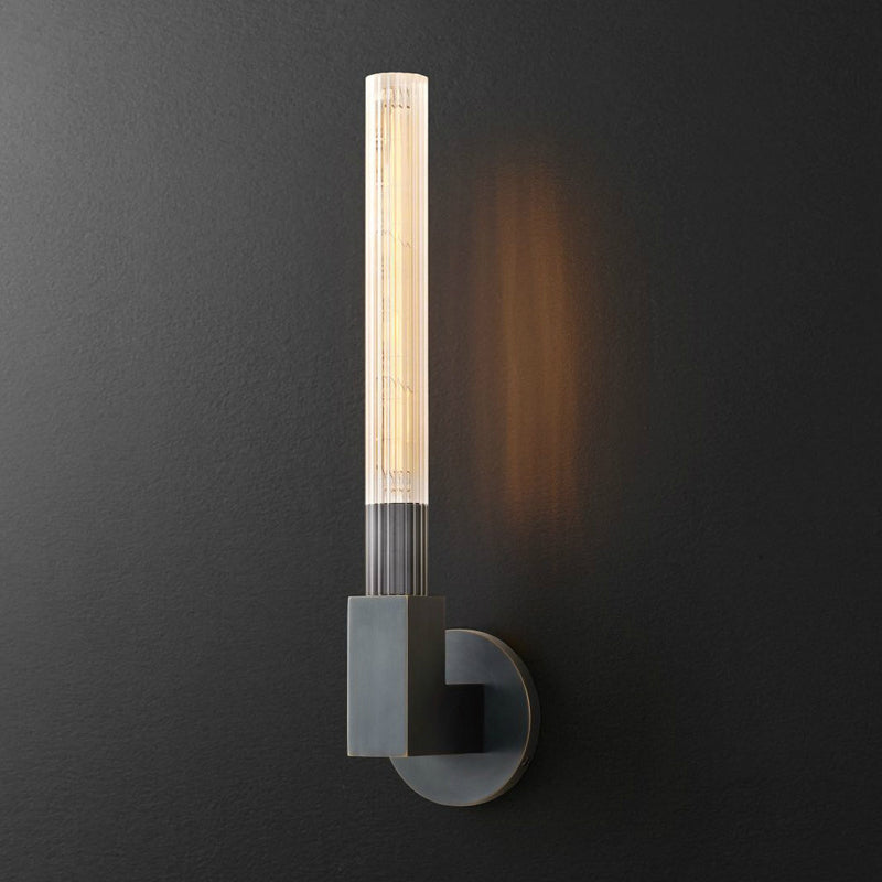 Metal and Glass Bath Sconce 1 / 2 - Light Post Modern Bathroom Vanity Lighting