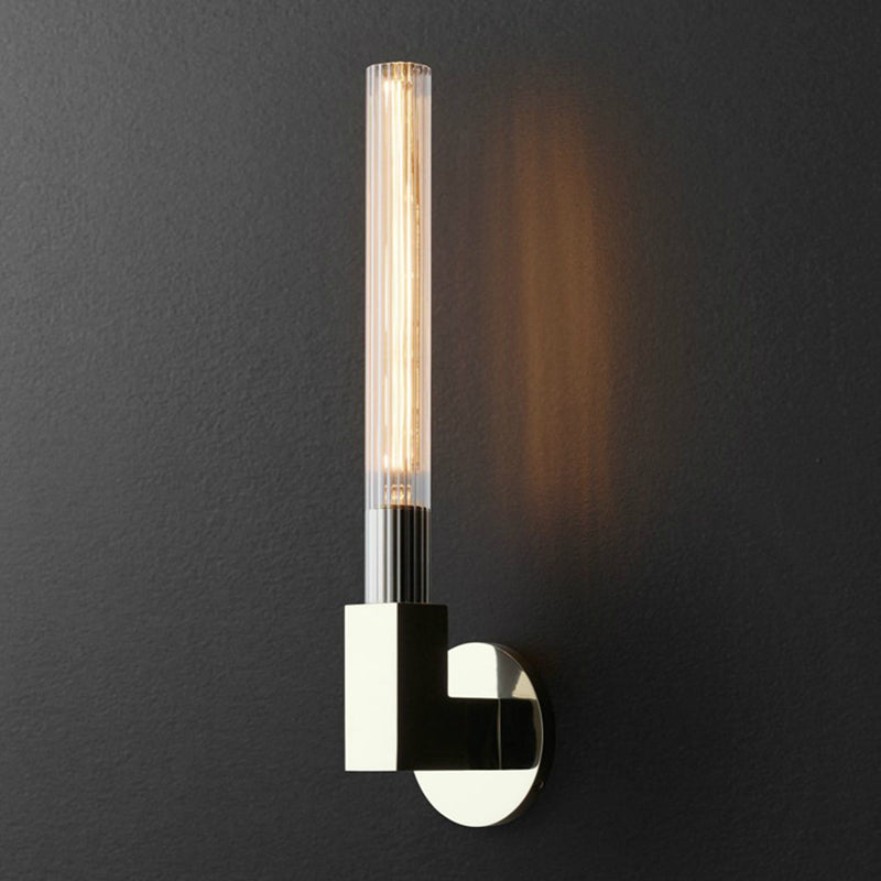 Metal and Glass Bath Sconce 1 / 2 - Light Post Modern Bathroom Vanity Lighting