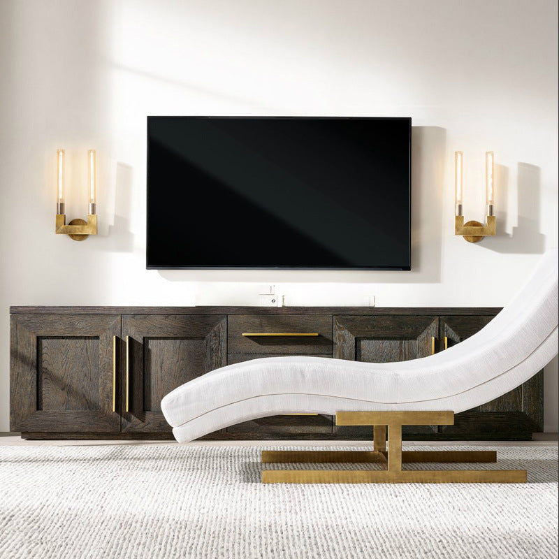 Metal and Glass Bath Sconce 1 / 2 - Light Post Modern Bathroom Vanity Lighting