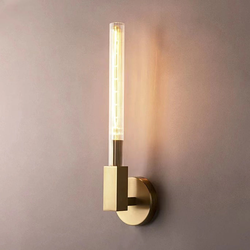 Metal and Glass Bath Sconce 1 / 2 - Light Post Modern Bathroom Vanity Lighting