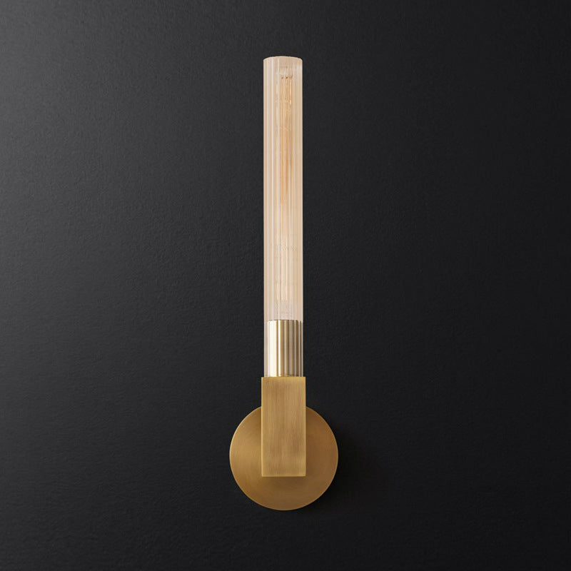 Metal and Glass Bath Sconce 1 / 2 - Light Post Modern Bathroom Vanity Lighting