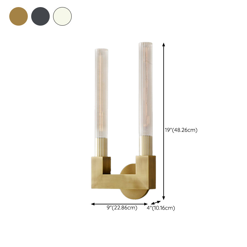 Metal and Glass Bath Sconce 1 / 2 - Light Post Modern Bathroom Vanity Lighting