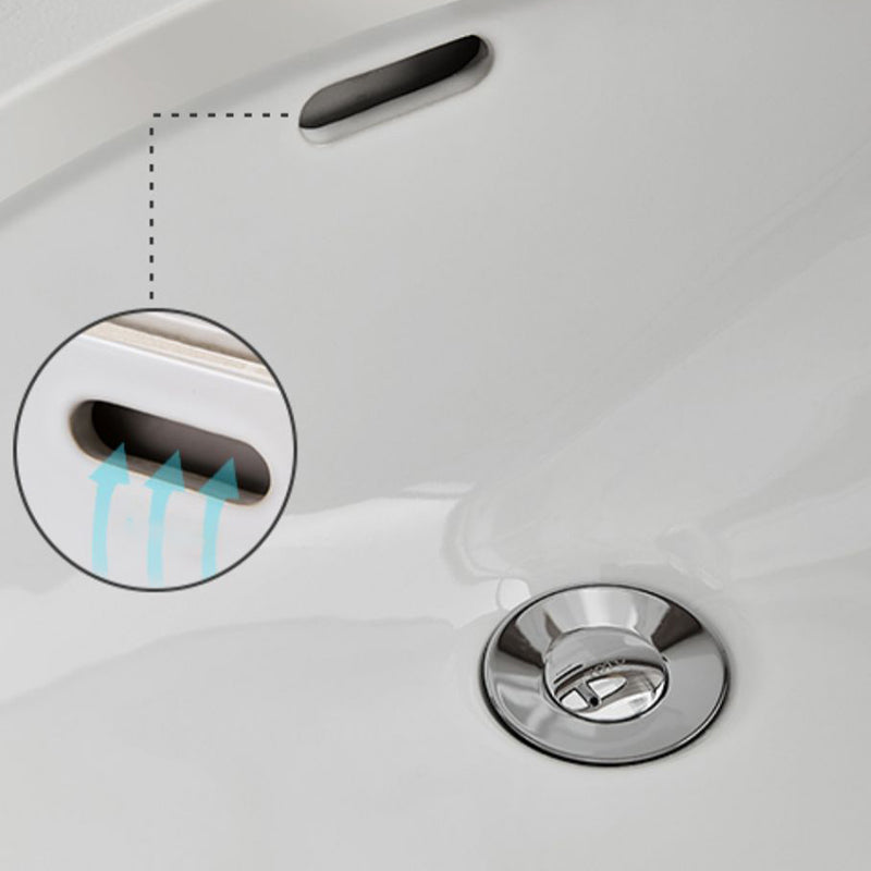 Oval Bathroom Sink Modern Style Overflow Hole Design Ceramic Bathroom Sink Only