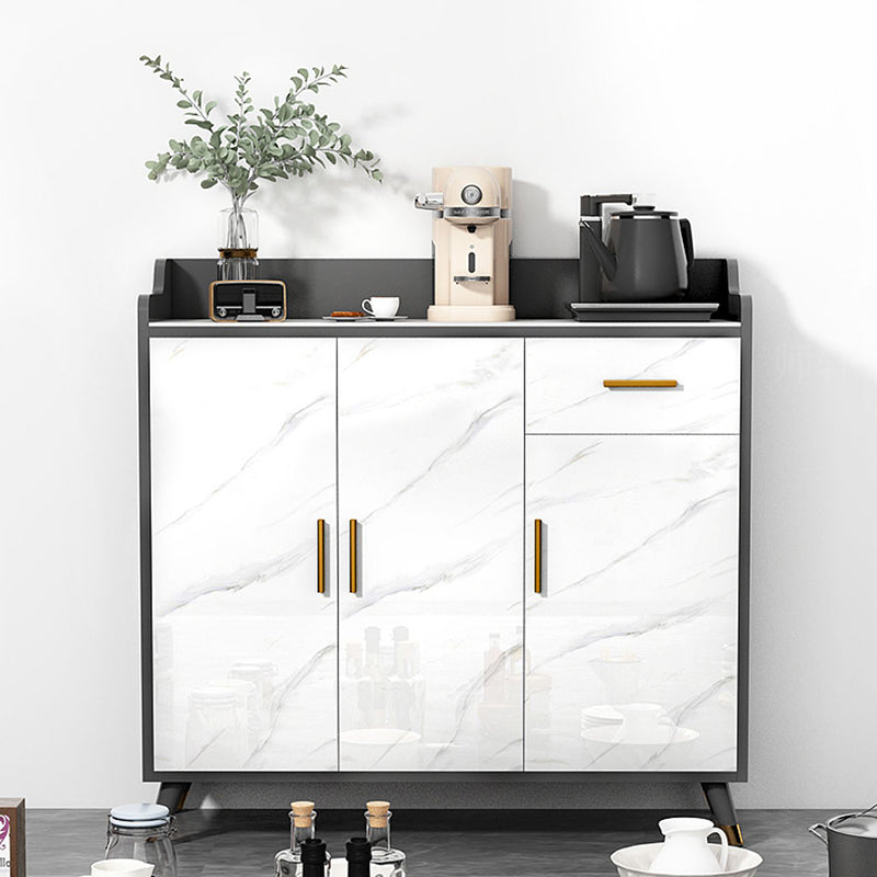 Contemporary Stone Sideboard Adjustable Shelving Sideboard Cabinet with 1-Drawer