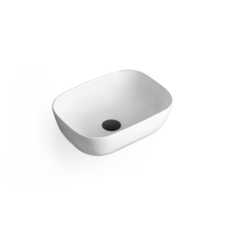 White Modern Sink Washroom Ceramic Rod Handle Faucet Bathroom Sink