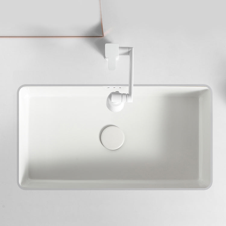 Traditional Undermount Vanity Sink Rectangular with Overflow and Drain Assembly Vessel