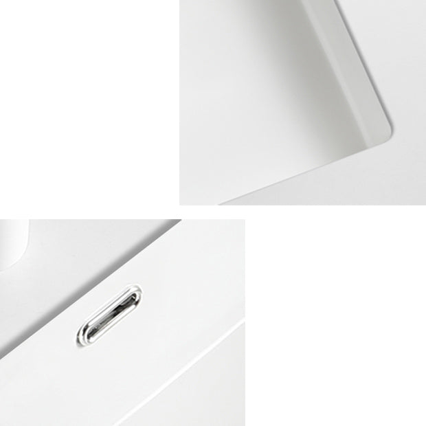 Traditional Undermount Vanity Sink Rectangular Porcelain with Overflow Vessel