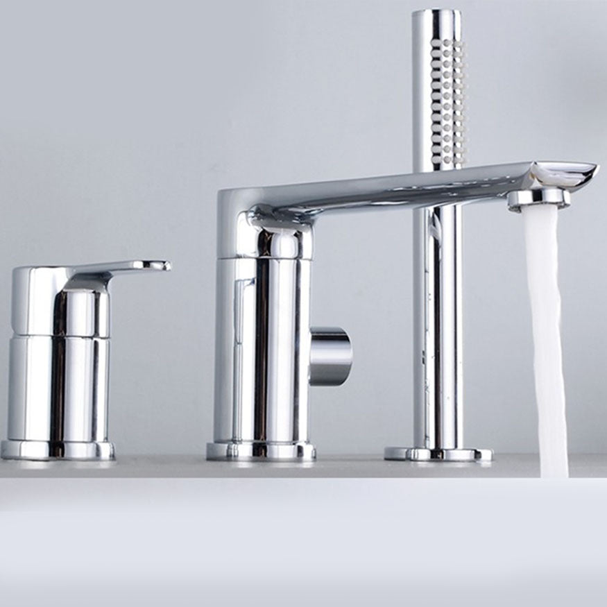 Modern Square Brass Tub Faucet with Hand Shower Bathroom Faucet