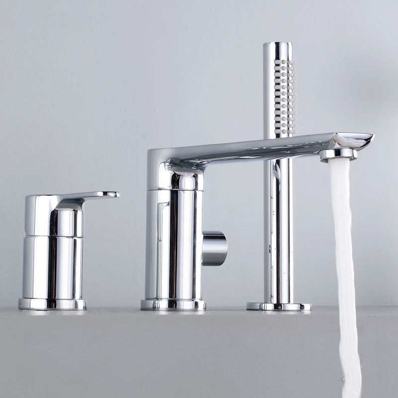 Modern Square Brass Tub Faucet with Hand Shower Bathroom Faucet
