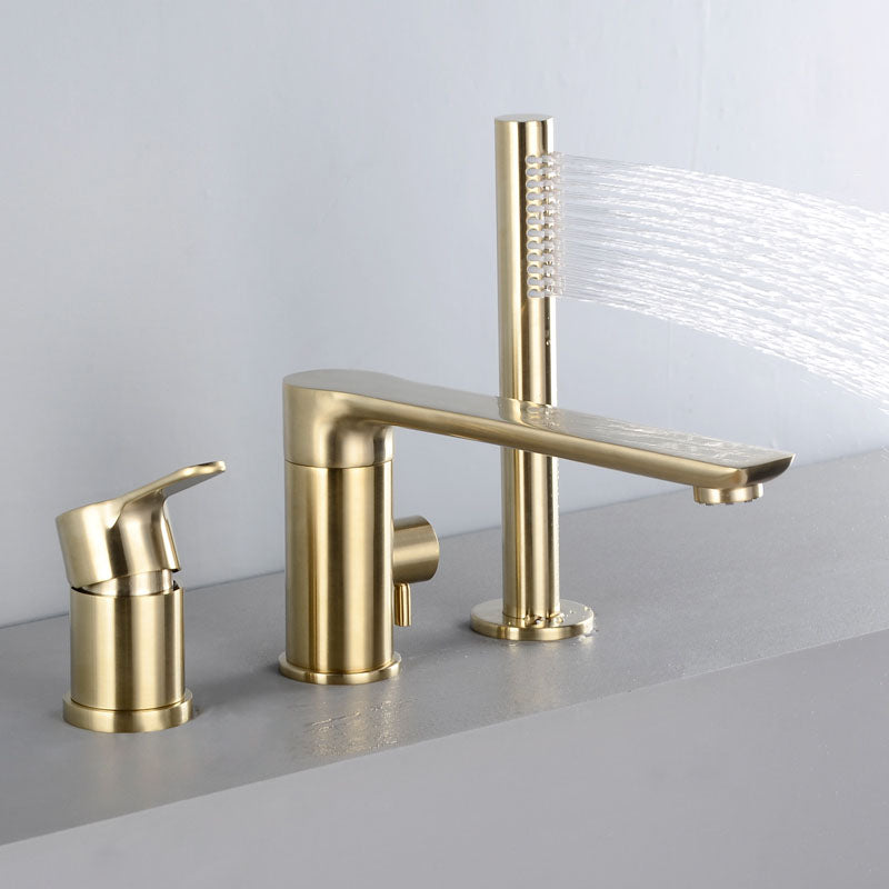 Modern Square Brass Tub Faucet with Hand Shower Bathroom Faucet