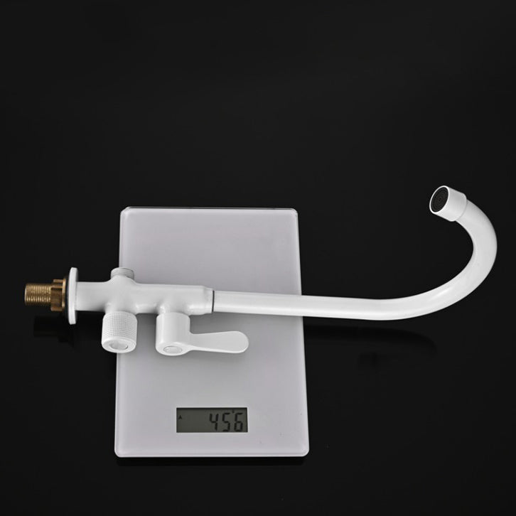 Single Cold Faucet Solid Color High Arc Deck Mounted Bathtub Faucet