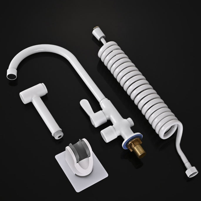 Single Cold Faucet Solid Color High Arc Deck Mounted Bathtub Faucet