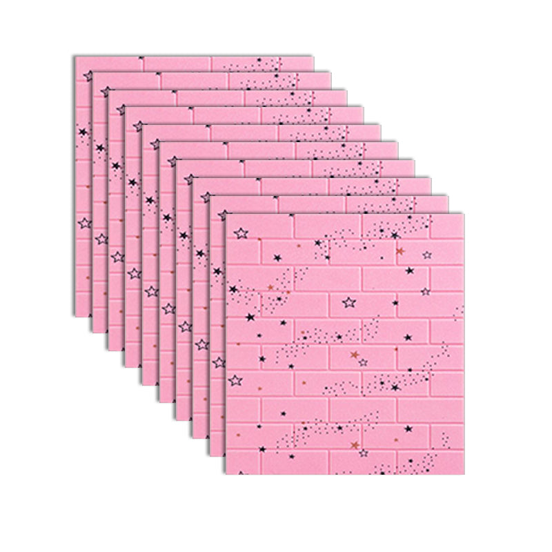 XPE Foam Wall Paneling Star Print Square Waterproof Wall Paneling for Living Room