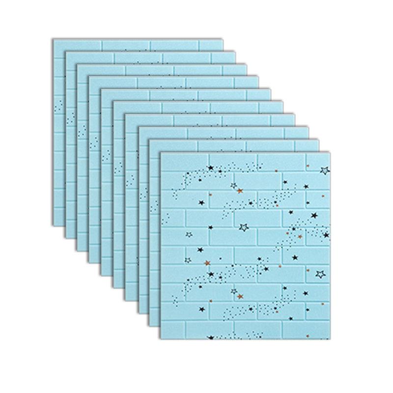 XPE Foam Wall Paneling Star Print Square Waterproof Wall Paneling for Living Room