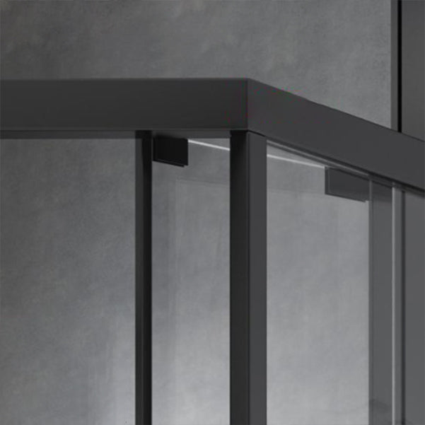 Black Double Sliding Shower Bath Door Framed Clear Shower Doors