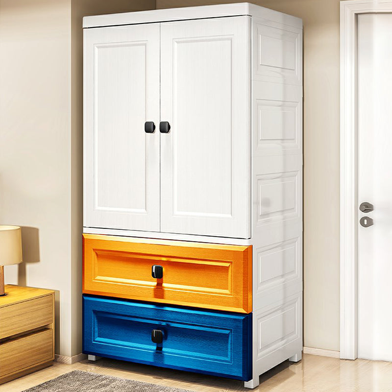 Contemporary Wardrobe Armoire Plastic Wardrobe Closet With Door and Drawer